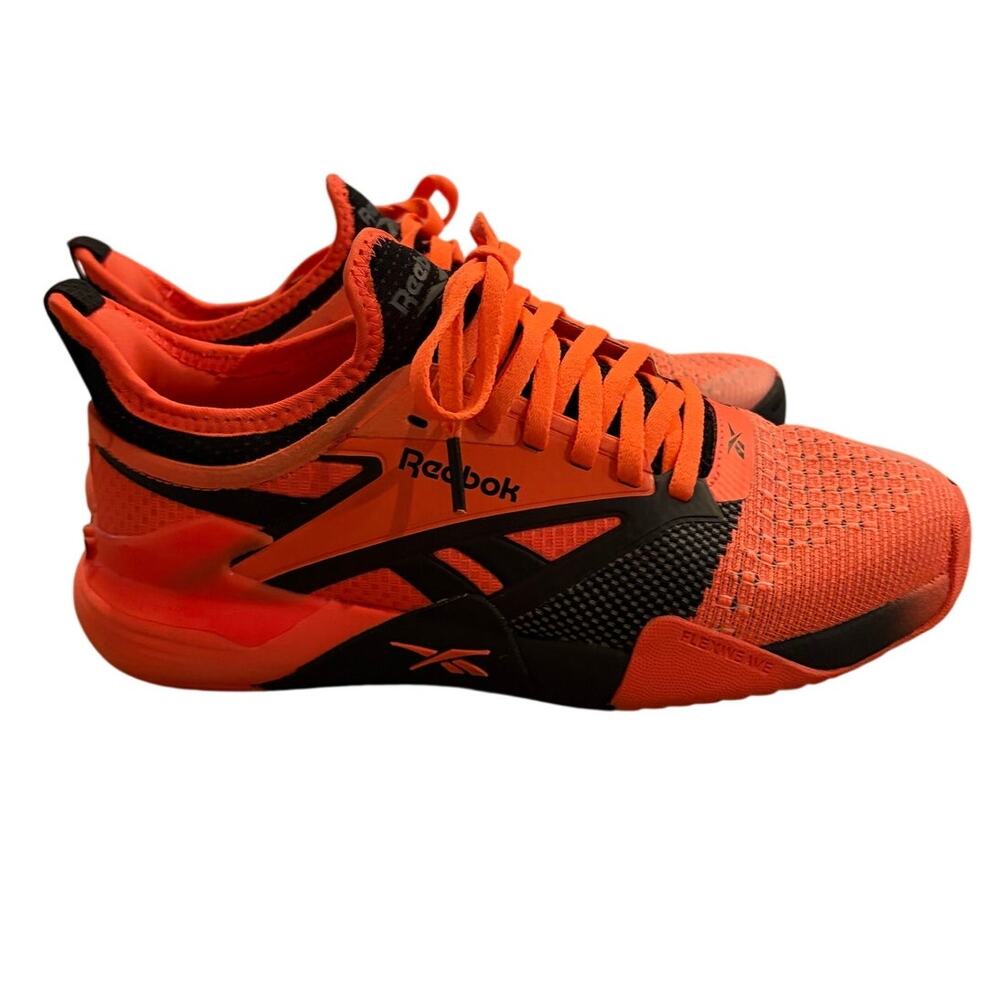 Reebok Unisex Nano Court Sneaker Youth Size 5.5 Orange Black Court Tennis